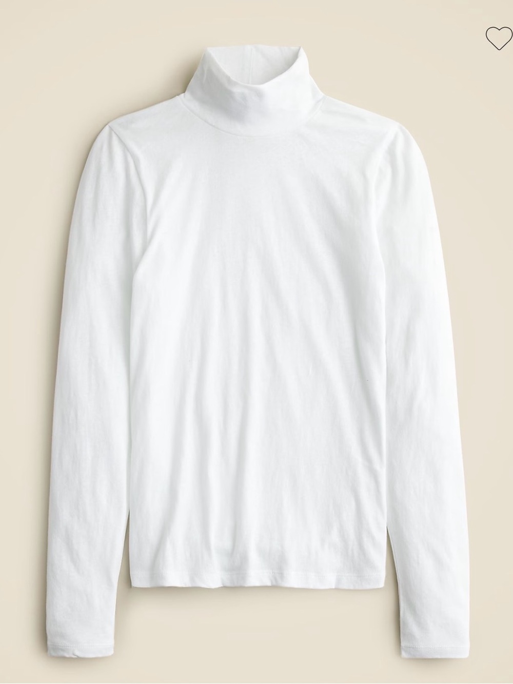 J. Crew White Long-Sleeve Heather Jersey Turtleneck